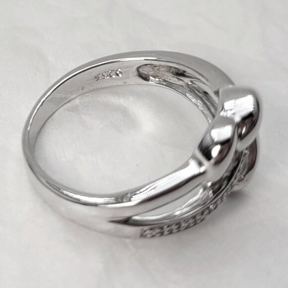 NWOT Kay Jewelers 925 White Diamond Sterling Silver Heart Ring Size 7 3gr - Picture 5 of 7
